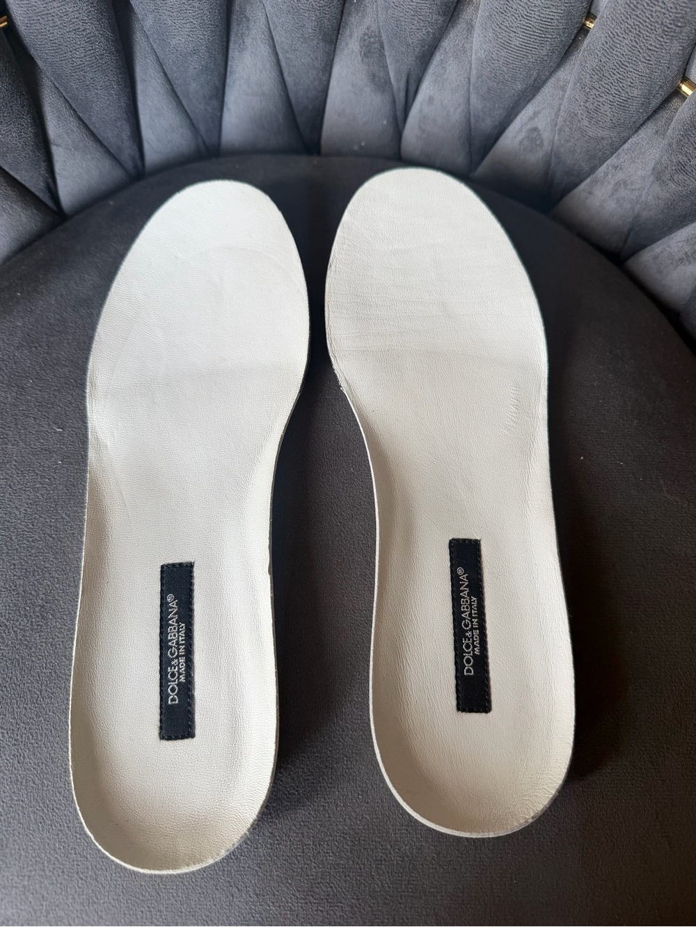 Dolce & Gabbana White Leather Insoles for Men Flats & Loafers